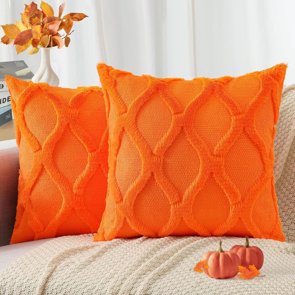 HAPIHAPPY Plush Throw Pillow Covers 12X20 Set of 1 Faux Fur Wool Bed Sofa Living Room Throw Pillow Covers Soft Home PillowCovers