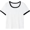 EICHITOO Women's 2026 Summer Colorblock Round Neck T-Shirt