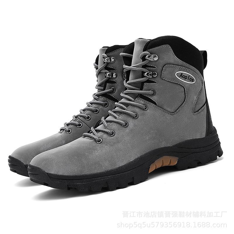 

Martin boots men s autumn and winter high-top outdoor sports mountaineering tooling shoes non-slip and wear-resistant desert travel hiking tide shoes 46 сірий колір