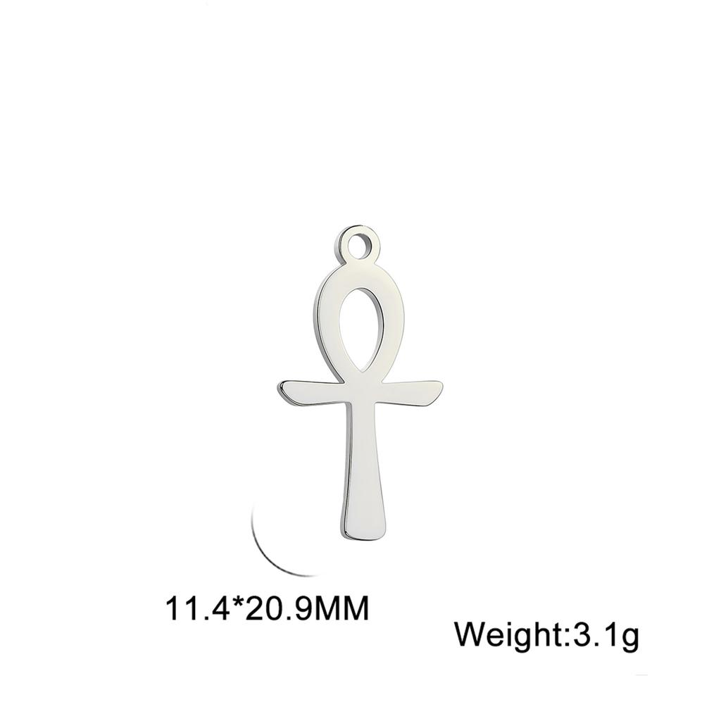 LIKGREAT Egyptian Ankh Cross Egypt Eye Pendant for Necklace Earrings Stainless Steel Eye of Horus Charms for Jewelry Making DIY