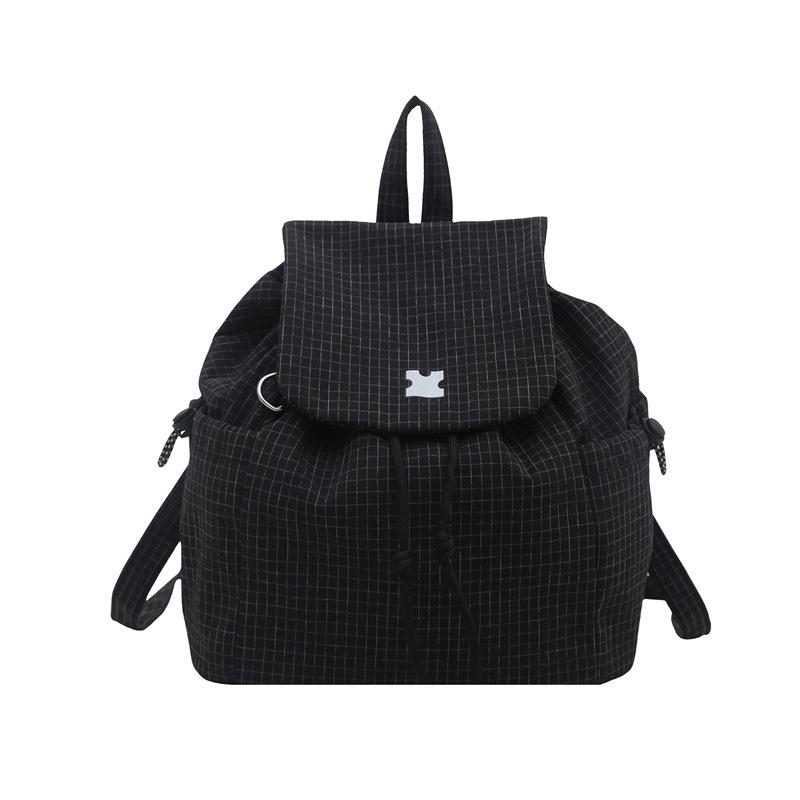 Backpack Casual Large-capacity Schoolbag Lightweight Checkered Hand-held Backpack for College Students Casually