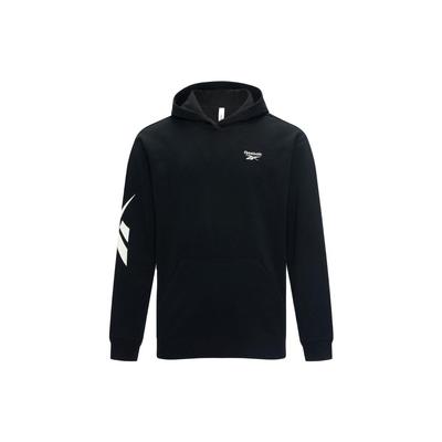 Reebok Logo Print Hooded Casual Knit Pullover Sweatshirt Unisex Sweatshirt Black 23REF301UGH0