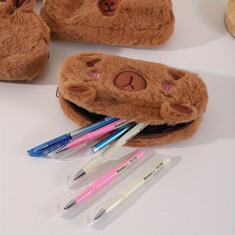 Plush Pen Bag Cute Cartoon Stationery Storage Bag Large Capacity Stationery Box