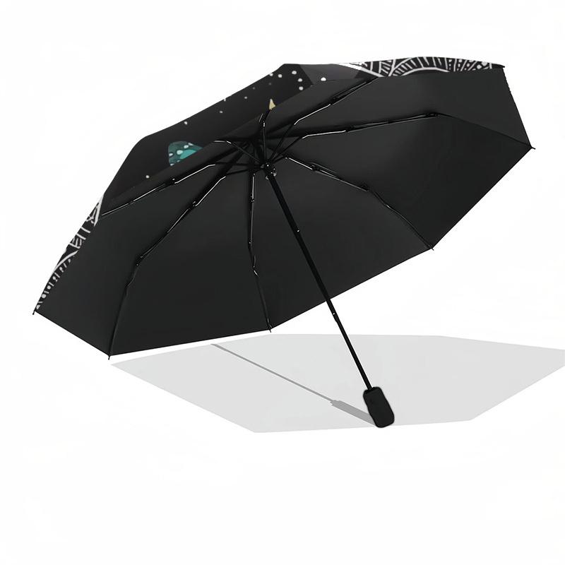 1pc Butterfly Mandala Night Sky Umbrella with Plastic Handle,Suitable for All Seasons Home Travel Outdoor UmbrellaDD358