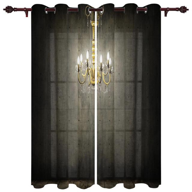 Black And White Chandelier Curtains for Bedroom Kids Room Living Room Window Curtain Luxury Curtains for Kitchen
