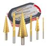 6 Stück/Set Titanbeschichtetes Bohrer-Set Inklusive 3 Größen von Stufenbohrern Spiralbohrern Für Metallbearbeitung Holzbearbeitung