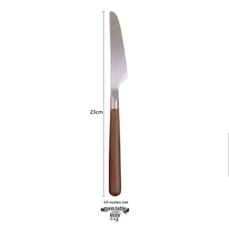ZISIZ Premium Walnut Handle Stainless Steel Dinnerware