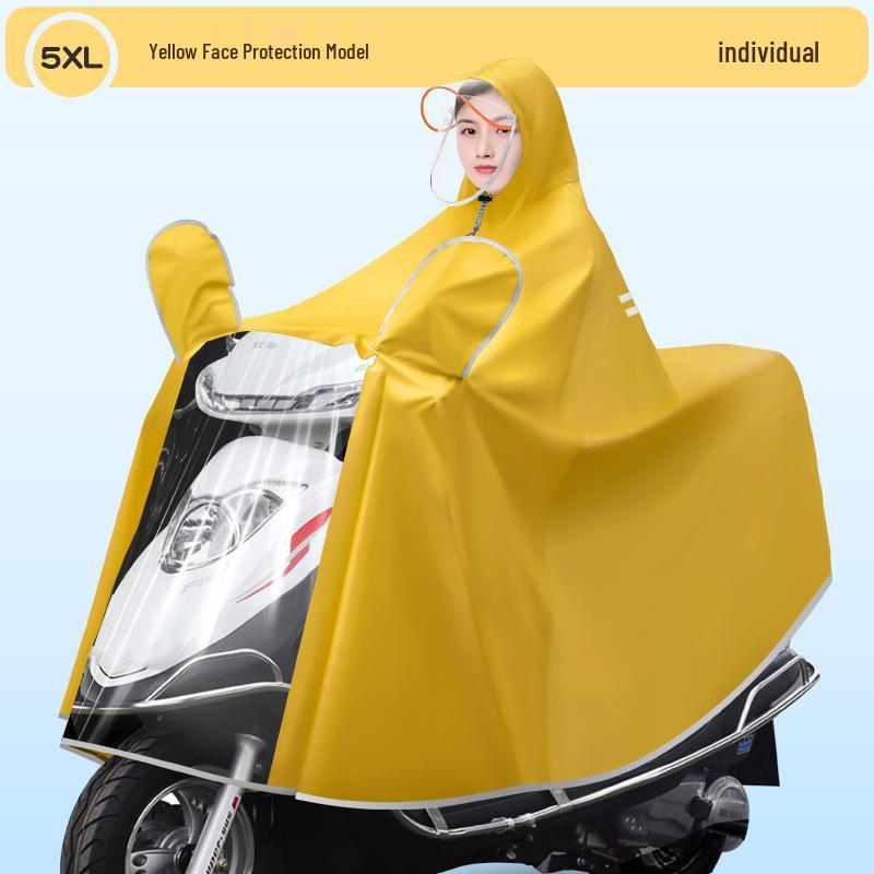 Unisex Electric Car Raincoat: Long, Full-Body, Extra Thick, Waterproof Poncho for Motorcycle Use