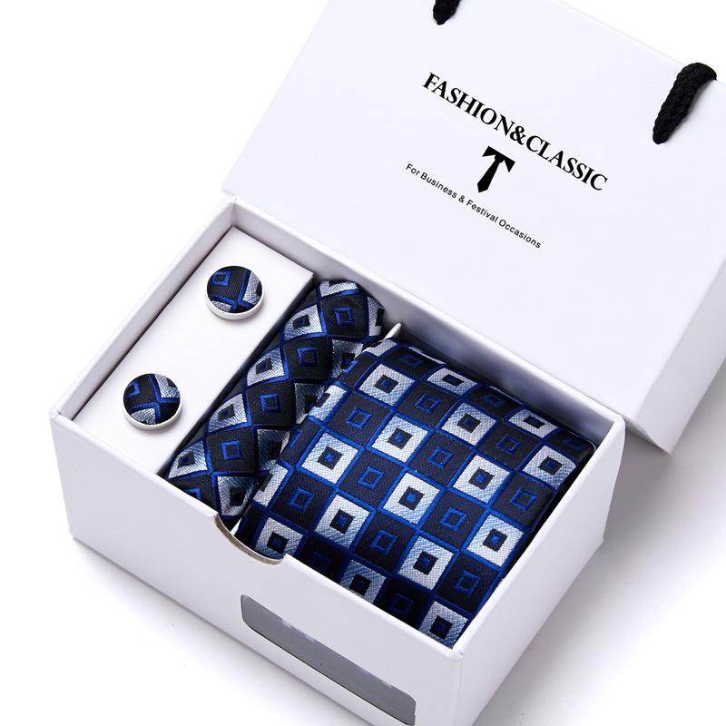 Men'S Tie Set Gift Box 5-Piece Set Group Tie Business Dress Wedding Tie