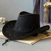 Men Cowboy Hat Simple and Fashionable European Retro Western Cowboy Hat, Suitable for Outdoor Travel, Beach Play Sun Shade Hat.