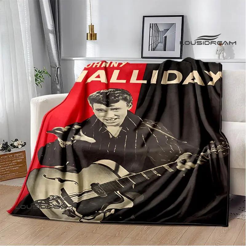 French rock star Johnny Hallyday blanket picnic blanket vintage blanket home travel bed blanket thin blanket birthday gift