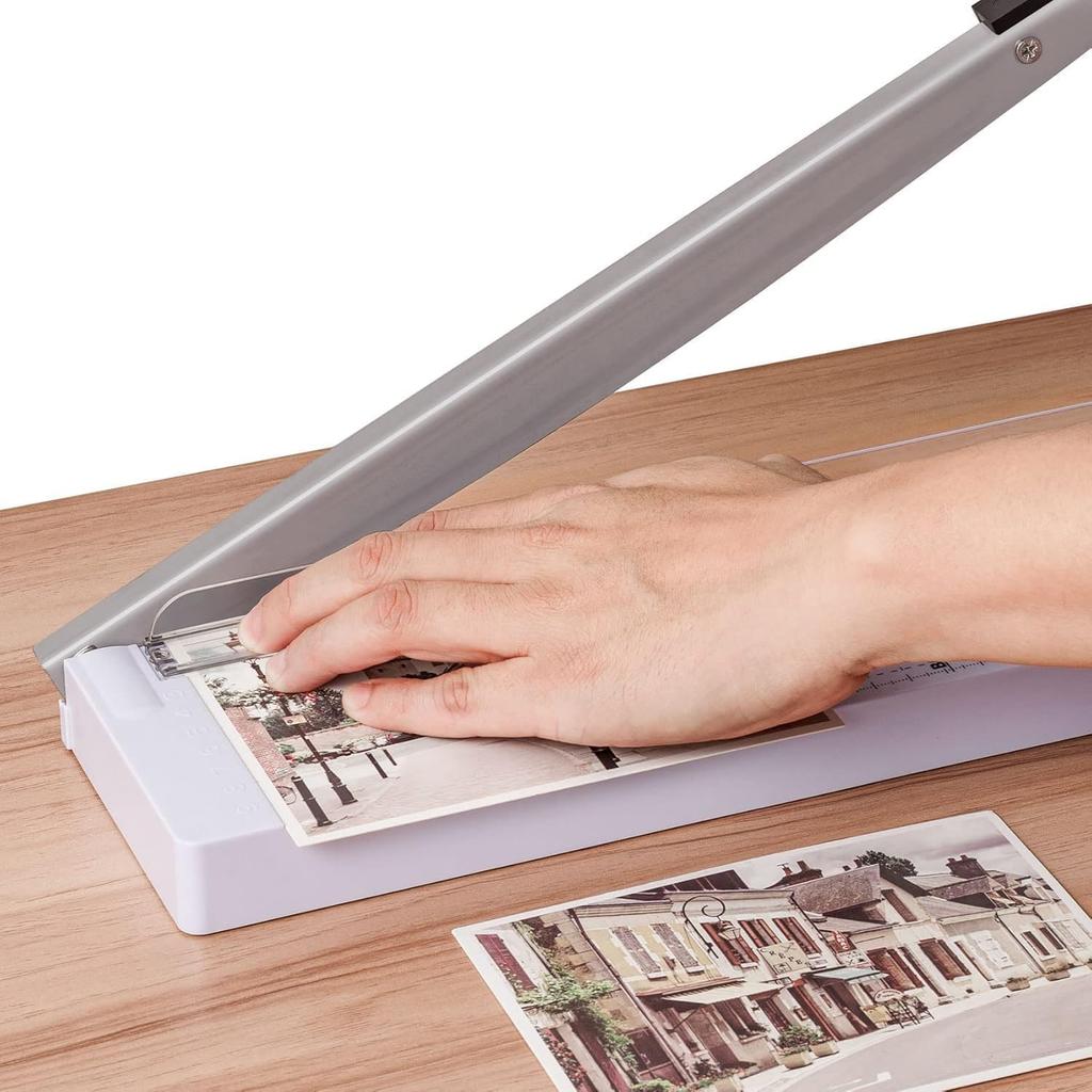 Shigure Paper Cutter Mini Paper Compatible with and B5 Cutting Machine for Copy Business Laminating Office Commercial and Home Corner Scissors White