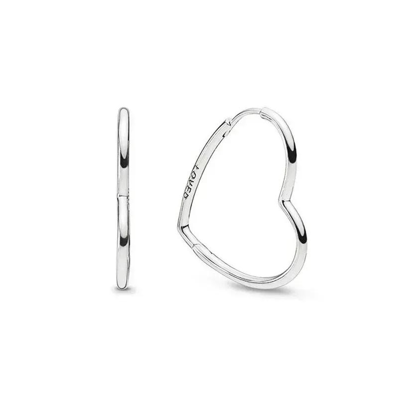 925 Silver Heart Earrings Exquisite Shiny Circular Light Luxury Jewelry Perfect Festive Gifts for Her