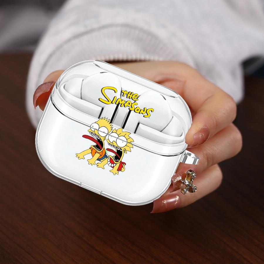 

Case For Samsung Galaxy Buds 4 Pro 4Pro Live 2 3Pro 2Pro 3 FE Clear Earphone Cases Cover With Hook Cartoon The Simpsons Buds 2
