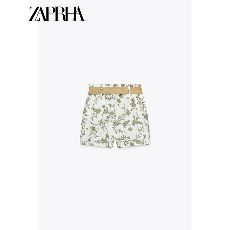 Zaprha 2025 New Arrival Sexy Vacation Style Comfort Printing Cut Out Embroider Casual Shorts Ladies 3703670