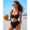Charmleaks Women High Waisted Bikini Sets Two Piece Swimsuit Ruched Sexy Bandeau Bathing Suit
