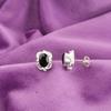 Oval Black Onyx Gemstone Push Back Stud Root Chakra Earrings Jewelry 925 Silver EE-149-6