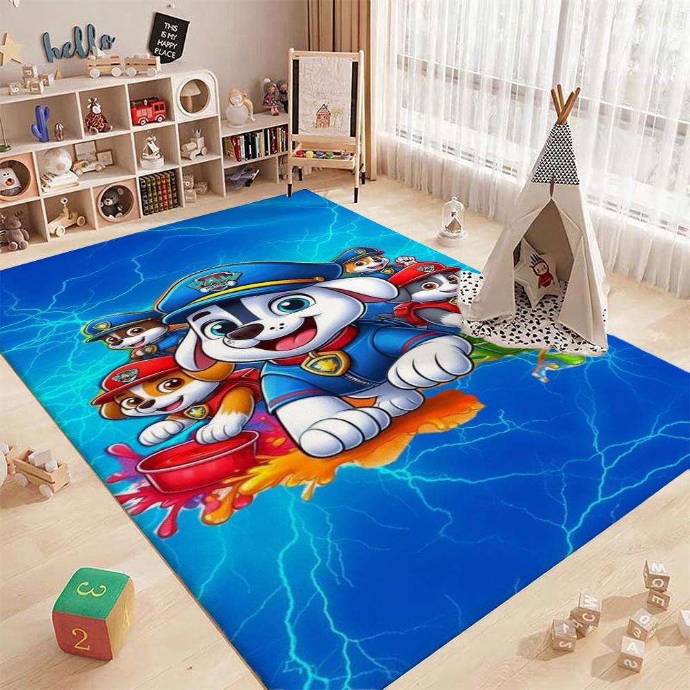 Happy Paw Patrol Pups Theme Rug Thick Nonslip Carpet For Hallway Balcony Study Home Decor Christmas Gift