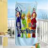 Teletubbies Customizable Name Beach Towel Soft Durable Quick-Dry Ideal for Travel Outdoor Swim Pool Yoga Surf Camping Hiking Gym Gift Holiday