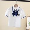 Shortsleeved Thin Girls Summer School Uniform Female Student White Shirt Top Shirt