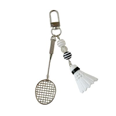 Porte-clés en forme de mini raquette de badminton, mignon et original, pendentif créatif pour voiture, sac à dos, accessoires de décoration, cadeaux