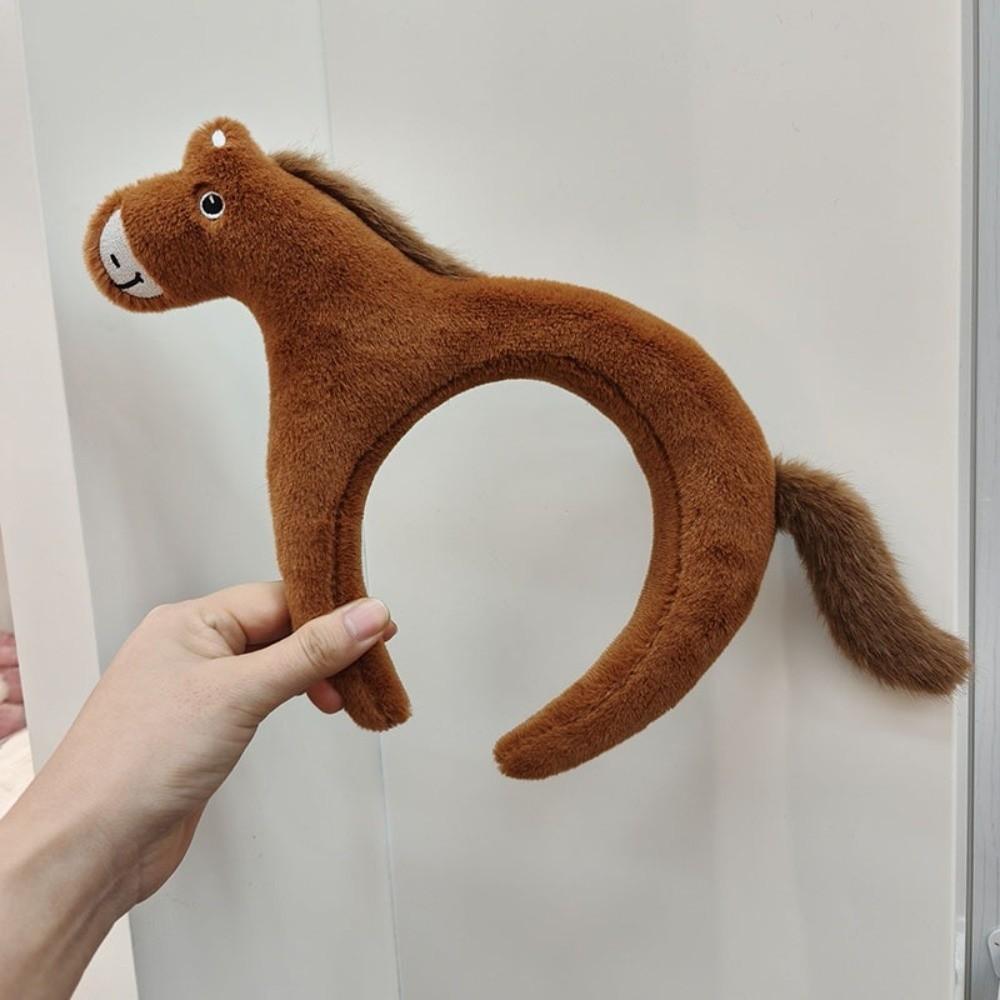 Sweet Mascot Plush Headband Soft Pony Doll Headpiece Creative Horse Hair Hoop  Role Play