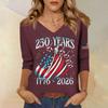Womens Spring Tops V Neck 250 Years 1776 2026 Print Summer Shirts for Women Dressy Tops for Women Casual Style