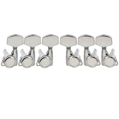 Musiclily Pro L3R3 Locking Tuners for Electric and Acoustic Guitars, with Chrome Large Hex Buttons