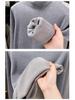 Men's Thick Velvet Wool Sweater - Machine Washable High Neck, Autumn/Winter, 550g Warm Base Layer