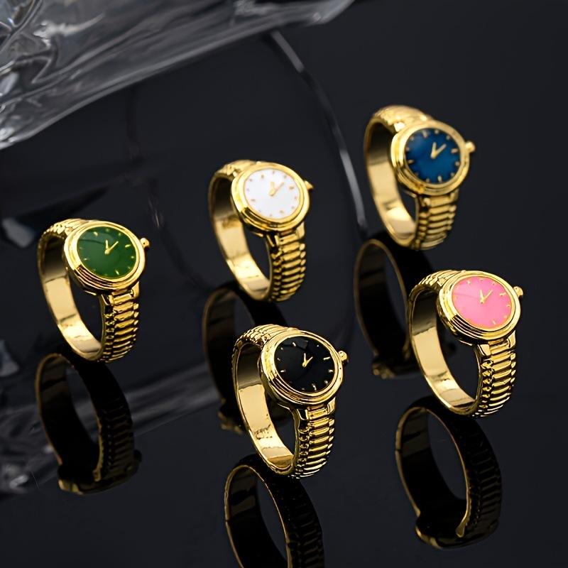 Stylish Watch Ring for Women & Men - Watch Shape Fashion Jewelry Ring Unique Gift Idea for Her/Him, Trendy Unisex Accessory