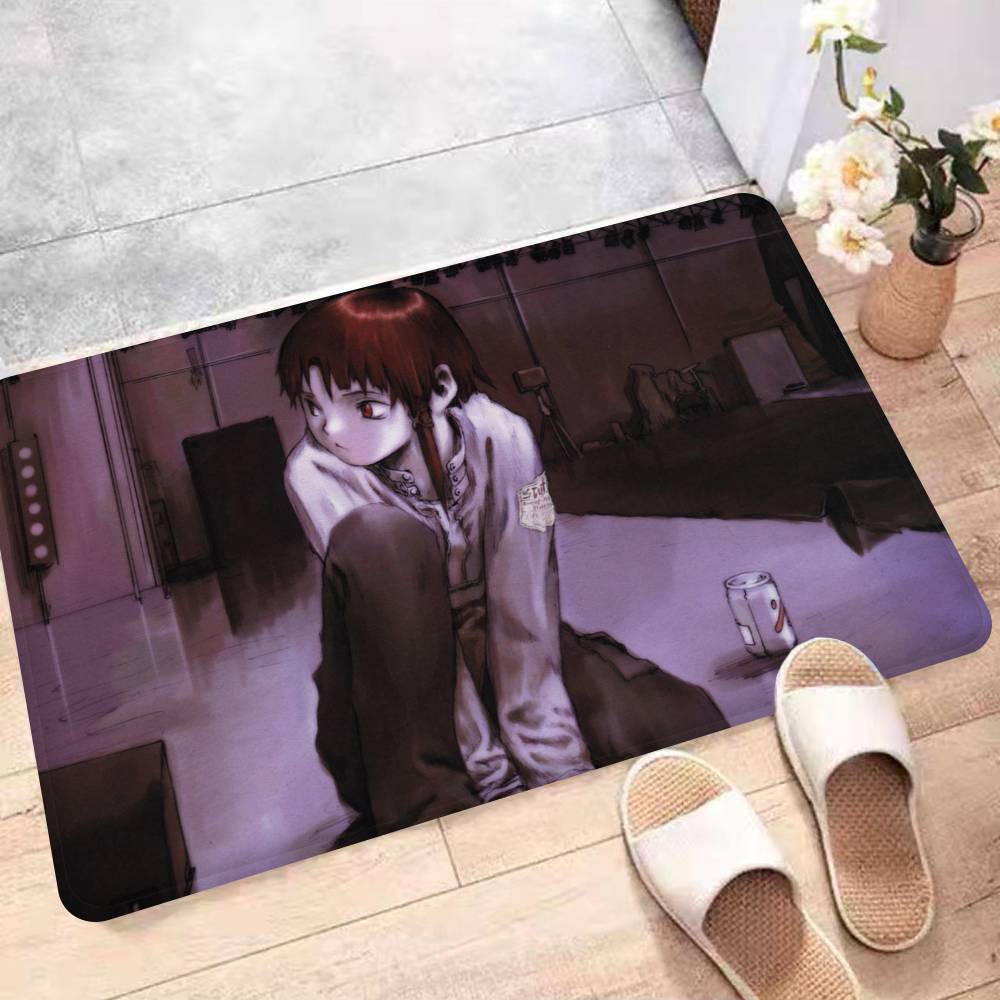 Lain Anime-Filmzimmermatten, waschbar, rutschfest, für Wohnzimmer, Sofa, Stühle, Küche, Alfombra