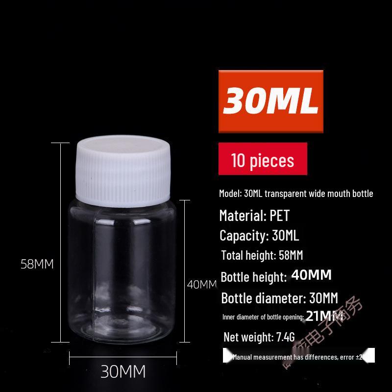 Transparent 0ml Small Plastic Dispensing Bottle with Sealed Lid for Liquid Medicine Samples