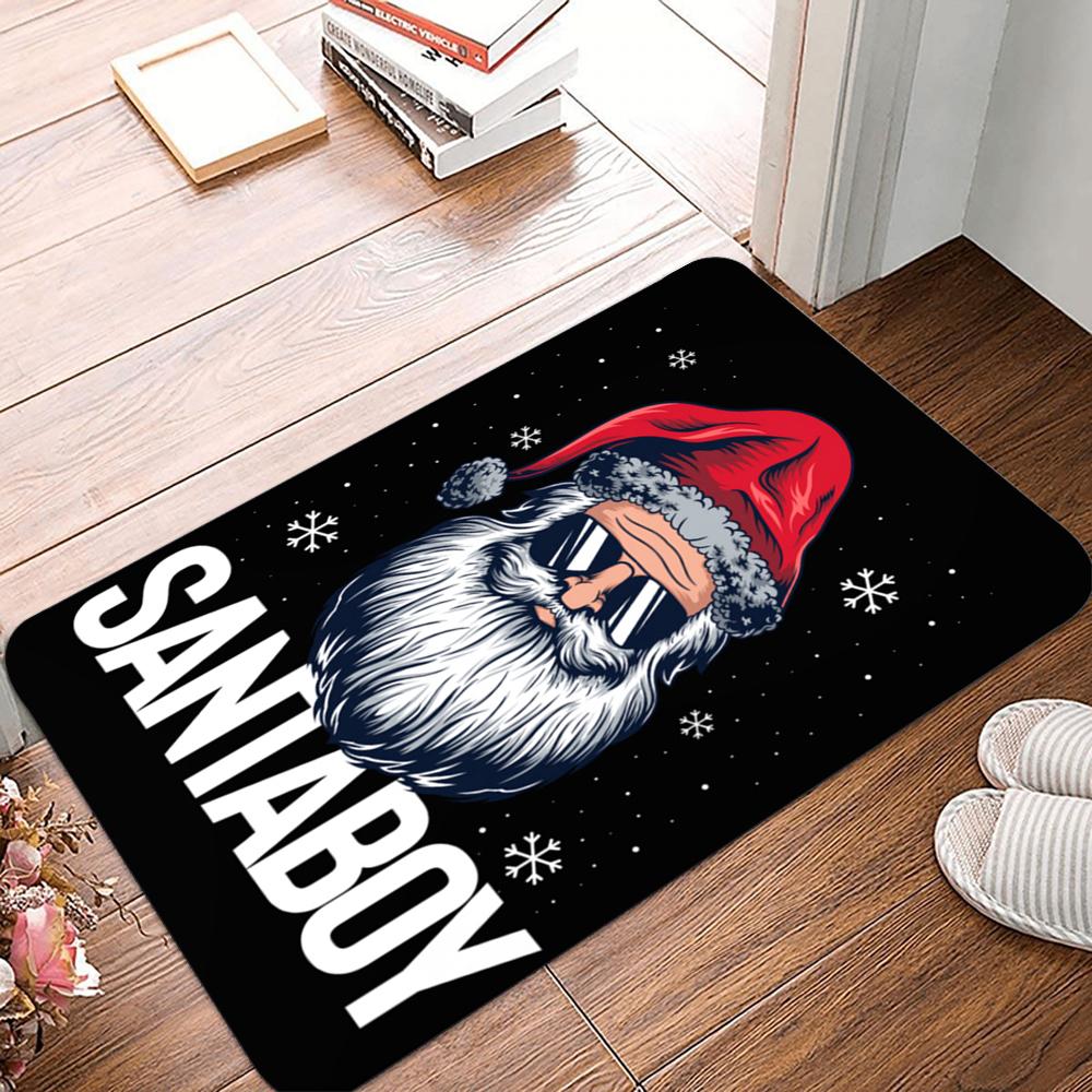 Santa Claus Christmas Area Rug Carpet Funny Style Doormat Living Room Indoor Outdoor Mat Anti-Slip Kitchen Garden Decor Bathroom