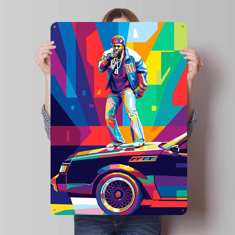 

Kendrick Lamar Rapper on Car Pop Art Tin Plaque Poster Customized Wall Art Retro Vintage Metal Signs for Room Office Decoration 7.9x11.8In(20x30cm)