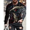 Men's T Shirts Vintage Animal Eagle 3d Printed Casual Long  Sleeve Tee Shirt Fashion Outfits Streetwear O Neck Oversized Tops