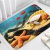 Bunte Badezimmertür-Matte mit Seestern-Muster, wasserabsorbierender kleiner Teppich, Toilettensitz-Matte, dekorative Bodenmatte, maschinenwaschbar
