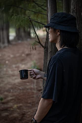 CAMPING MOON Solo Mug M Camping Mugs, Black, 4-Piece Set, 210ml, SOLO MUG BKS-190-4P
