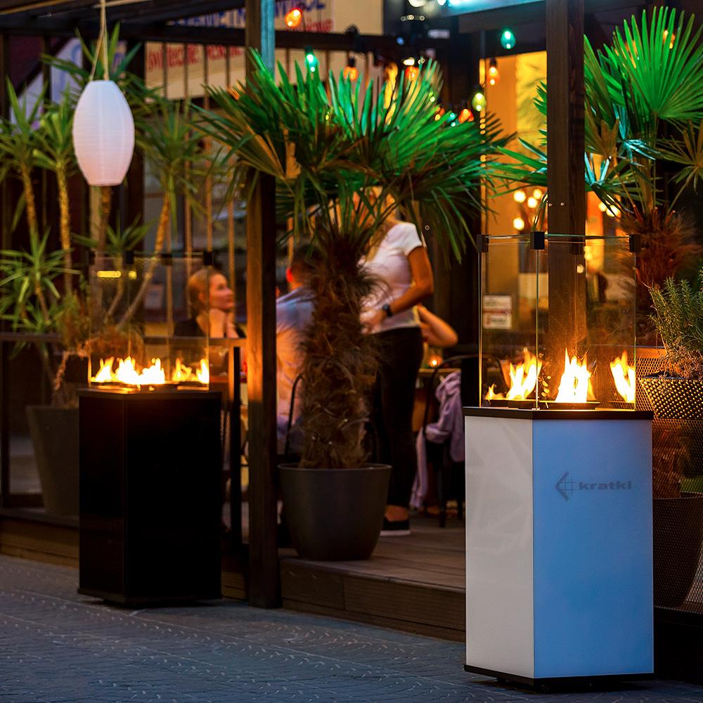 Patio Gas Heater Glass Panel White Automatic 8,2 kW