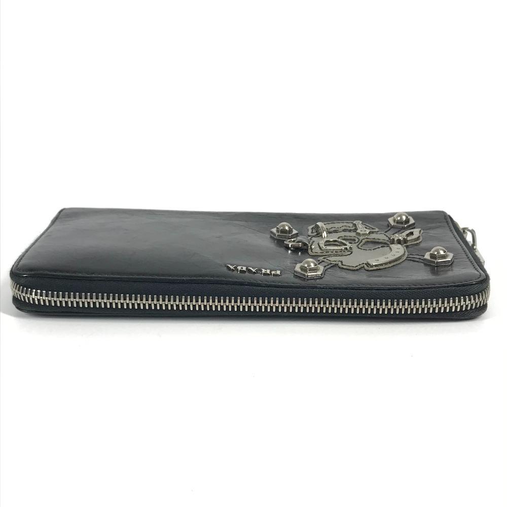 PRADA 2M1264 Skull skull Long wallet Zip Around Long Wallet Leather Black