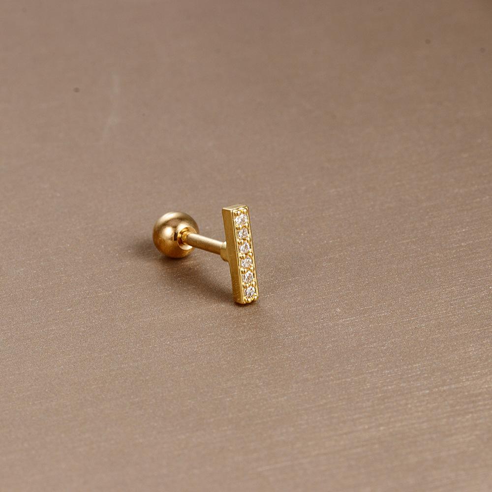 Heißer Verkauf Piercing Schmuck Edelstahl Ohrknochen Nägel Zirkon Kugel Schraube Kleine Ohrringe Damen Leichter Luxus Ohrringe