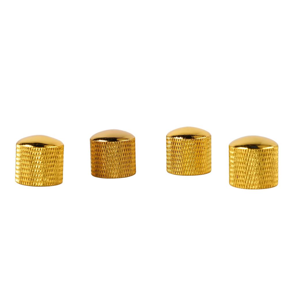 4 Pezzi Manopola per Chitarra Metallo Volume Tono Cupola Manopola di Controllo Set di Accessori per Strumenti Musicali GD103 Oro