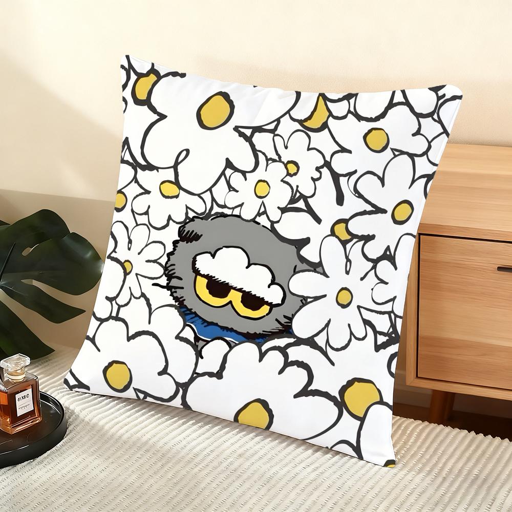 Cute Cat Cushion Cover Soft Short Plush Pillow Cover Smooth Cozy Texture Aesthetic Cushion Case Home Decor