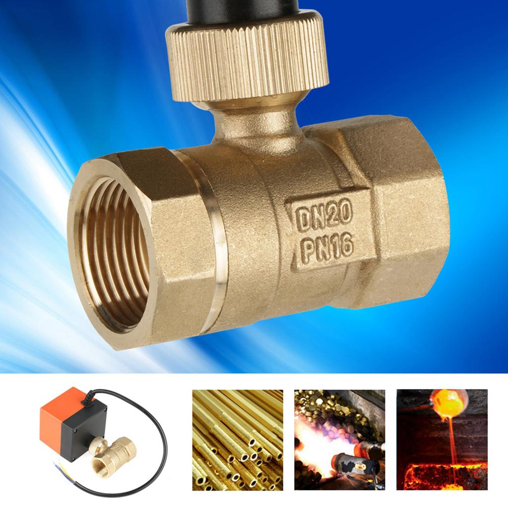 DC12V G3 4  DN20 2 Way Brass Motorized Actuator Ball Valve for Air Conditioner