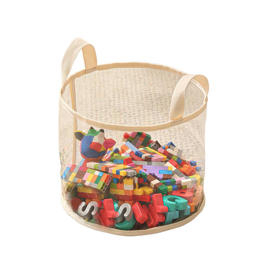 

Clear PVC Toy Storage Bag with Handle Large Capacity Organizer for Building Blocks Books Kids Toys Waterproof Sundries Bag