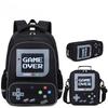 Three-piece Set of Primary School Student Backpack and Game Console with Zipper Lightweight Load-reducing and Spine-protecting Backpack