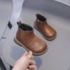 Vintage Style Children Genuine Leather Boots Autumn Fall Kids Ankle Boots Toddler Little Boys Girls Short Boots Brown, Black