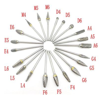 2.35mm Shank Tungsten Steel Carbide Bur Cutter Rotary Tool Burr Double Diamond Cut Rotary Dental Polishing Tools