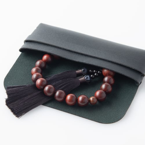 [Buddhist Altar. Te to Te Hand to Hand] Made in Japan, Solid Rosewood, 14mm Beads, Velvet Silk Tassel, Men's, Magnetic Prayer Beads Bag Included, Budd