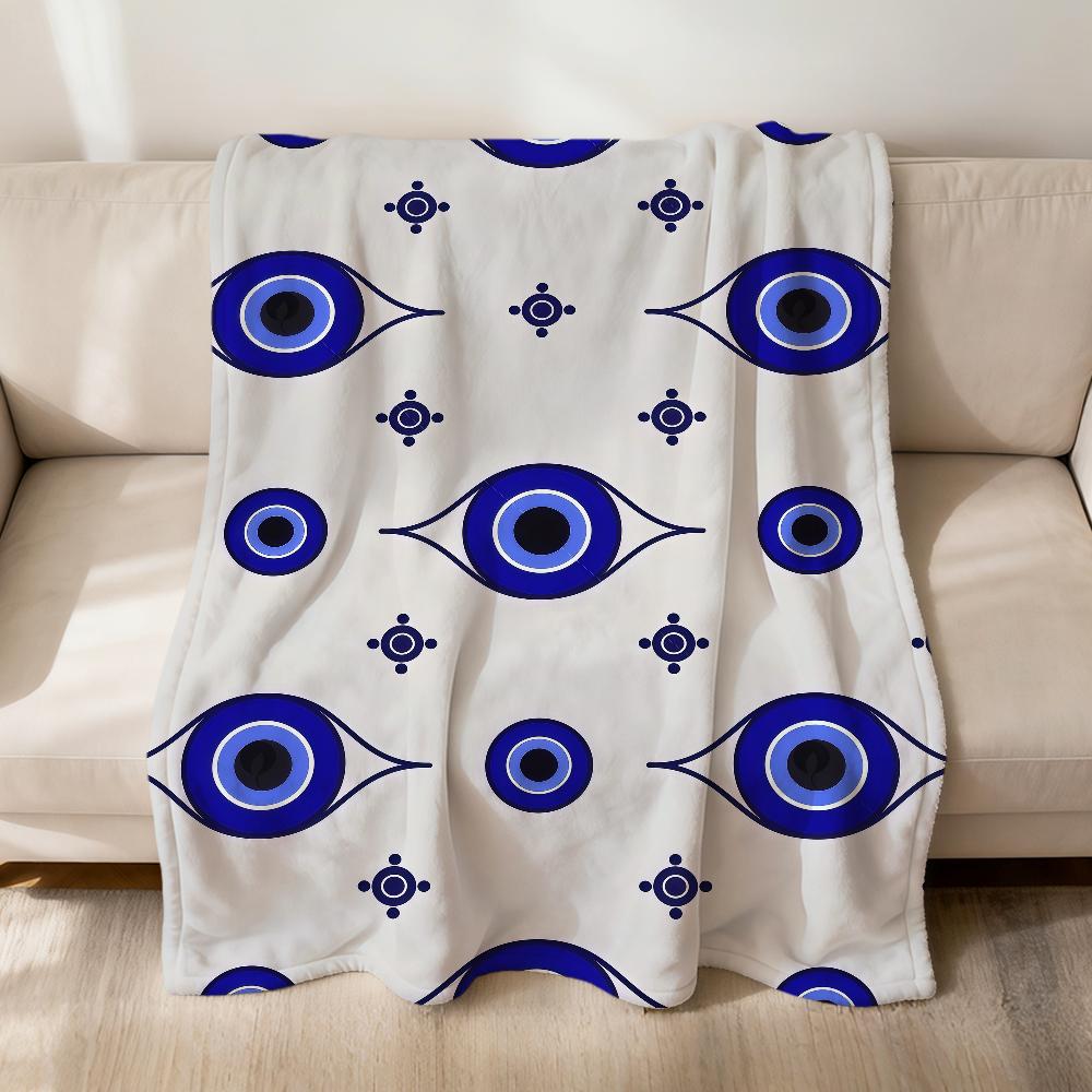 Fashion Cool Lucky E-Evil Eye N-Nazar Flannel Soft Warm Plush Blanket Sofa Living Room Pet Hogar Bedroom Gift Home Car Portable