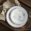 Piatto Piano Ovale in Ceramica Retrò Francese - Elegante Piatto per Colazione, Dessert e Frutta